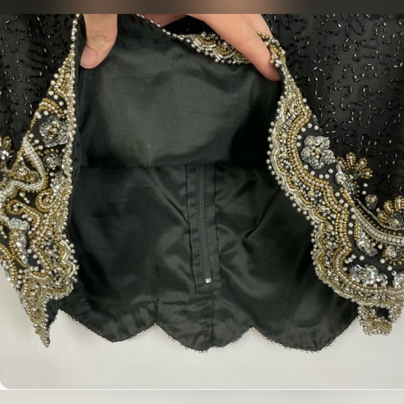 Vintage Elegant LAURENCE KAZAR Silk Blouse - intricate beading & sequin details - Picture 5 of 12